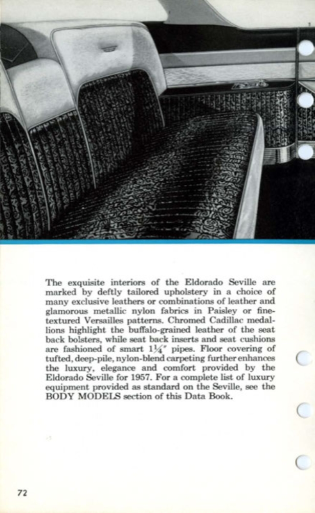 1957 Cadillac Salesmans Data Book Page 37